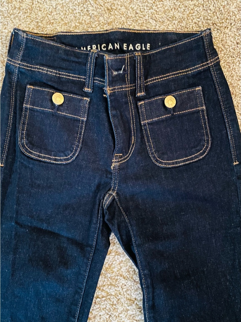 35” LONG INSEAM!! American Eagle Outfitters Dark Indigo Bootcut Jeans